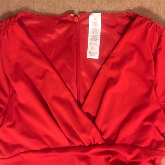 Red Ruched Dress - Picture 2 of 3